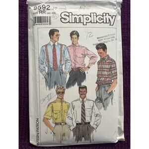 Butterick sewing pattern 9592 Mens button down shirt size 42 46
